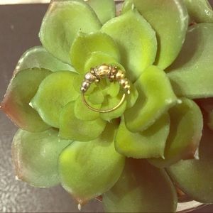 Gold bead captive nose ring hoop ball jewelry 22G